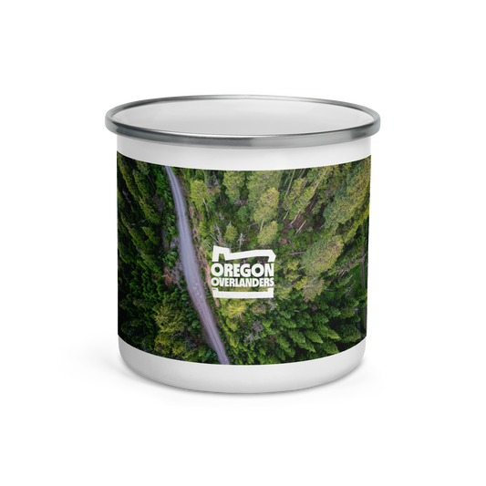 Oregon Overlanders - Enamel Mug - Cascade Forest - Merch-Mkt