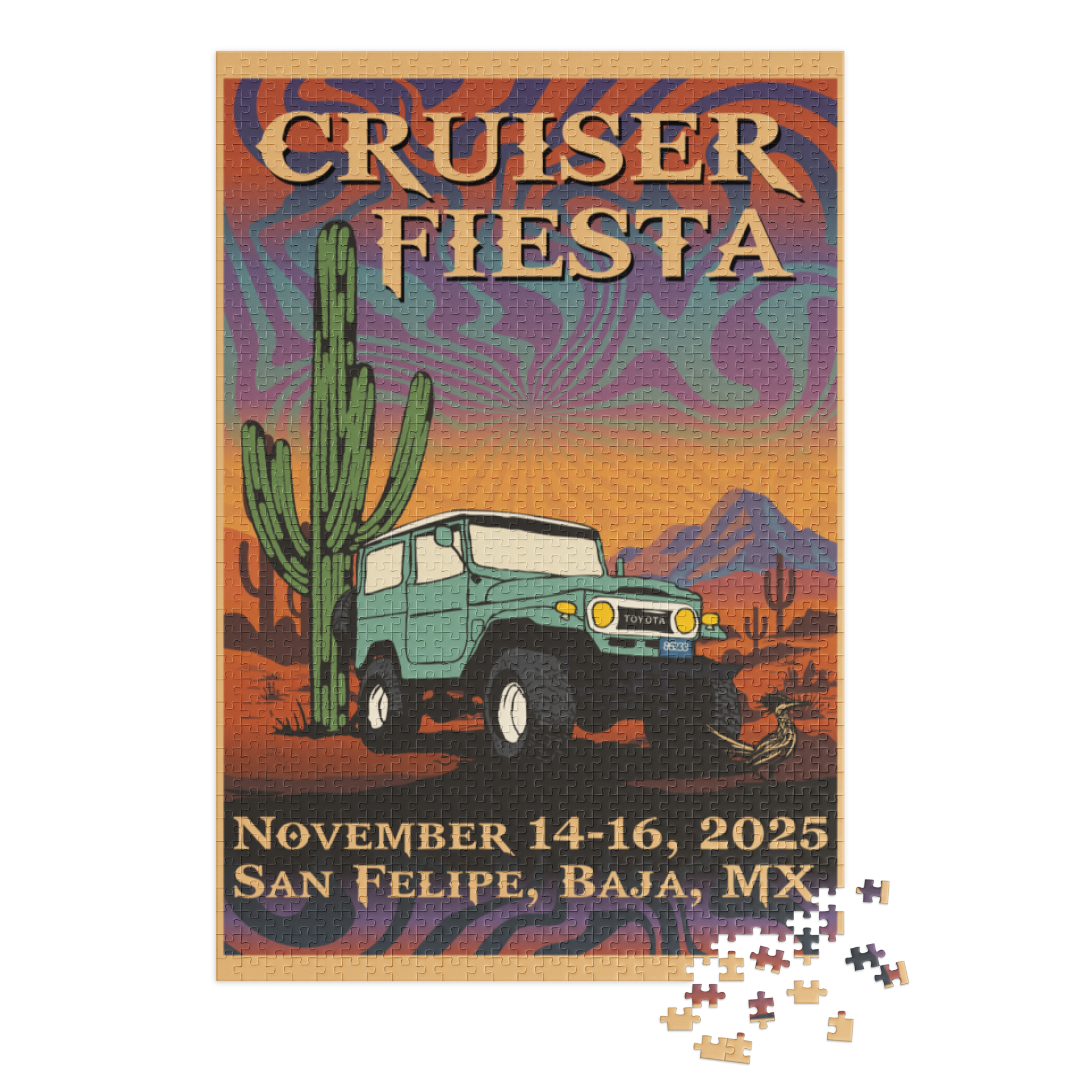 Cruiser Fiesta Jigsaw puzzle with tin