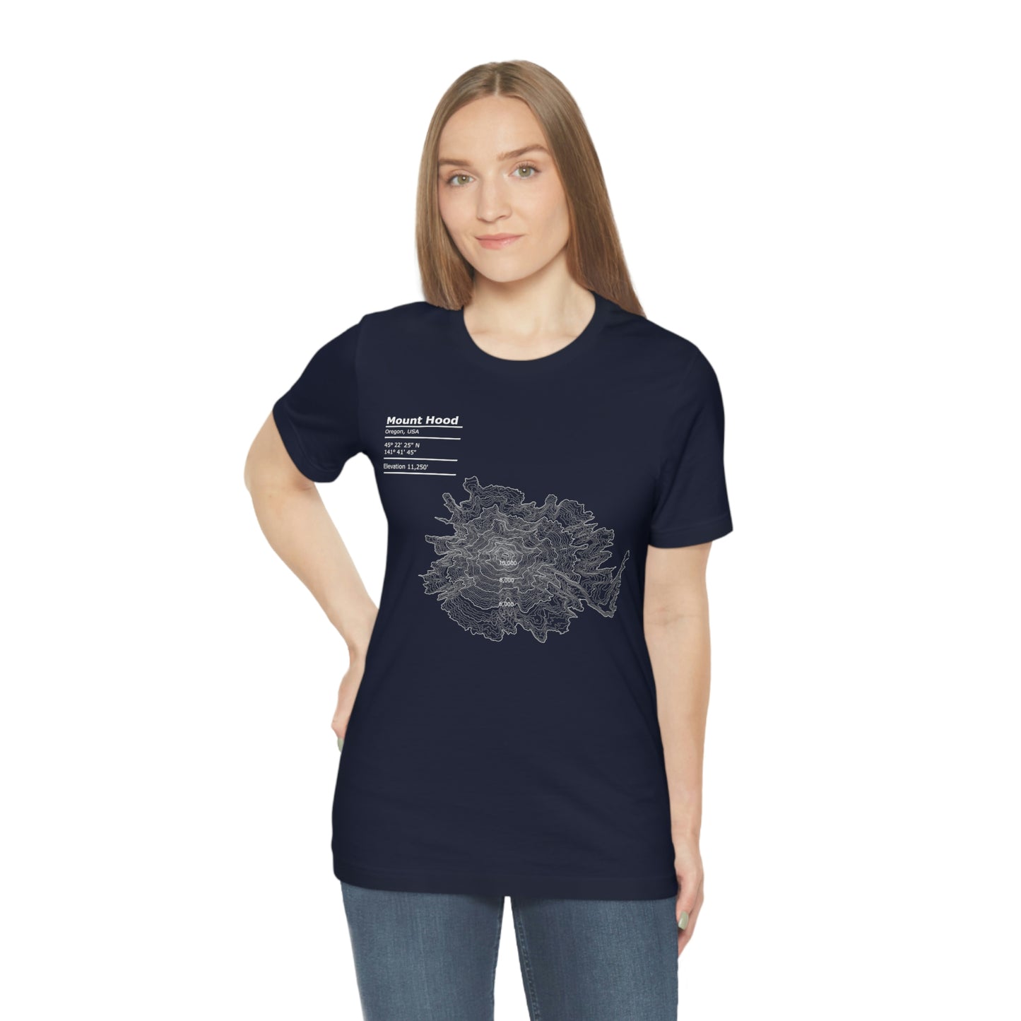 Map Nerds - Mt Hood 5k crop - Unisex Jersey Short Sleeve Tee - Merch-Mkt