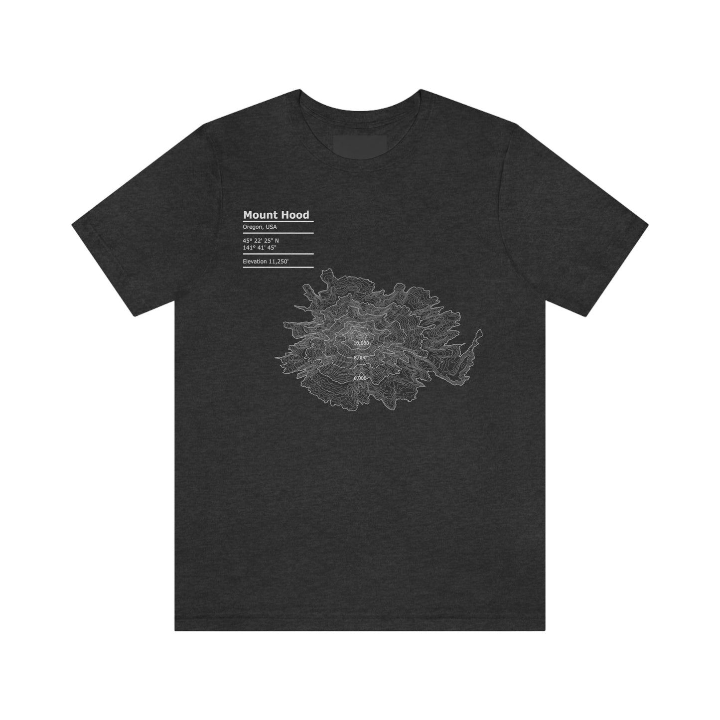 Map Nerds - Mt Hood 5k crop - Unisex Jersey Short Sleeve Tee - Merch-Mkt