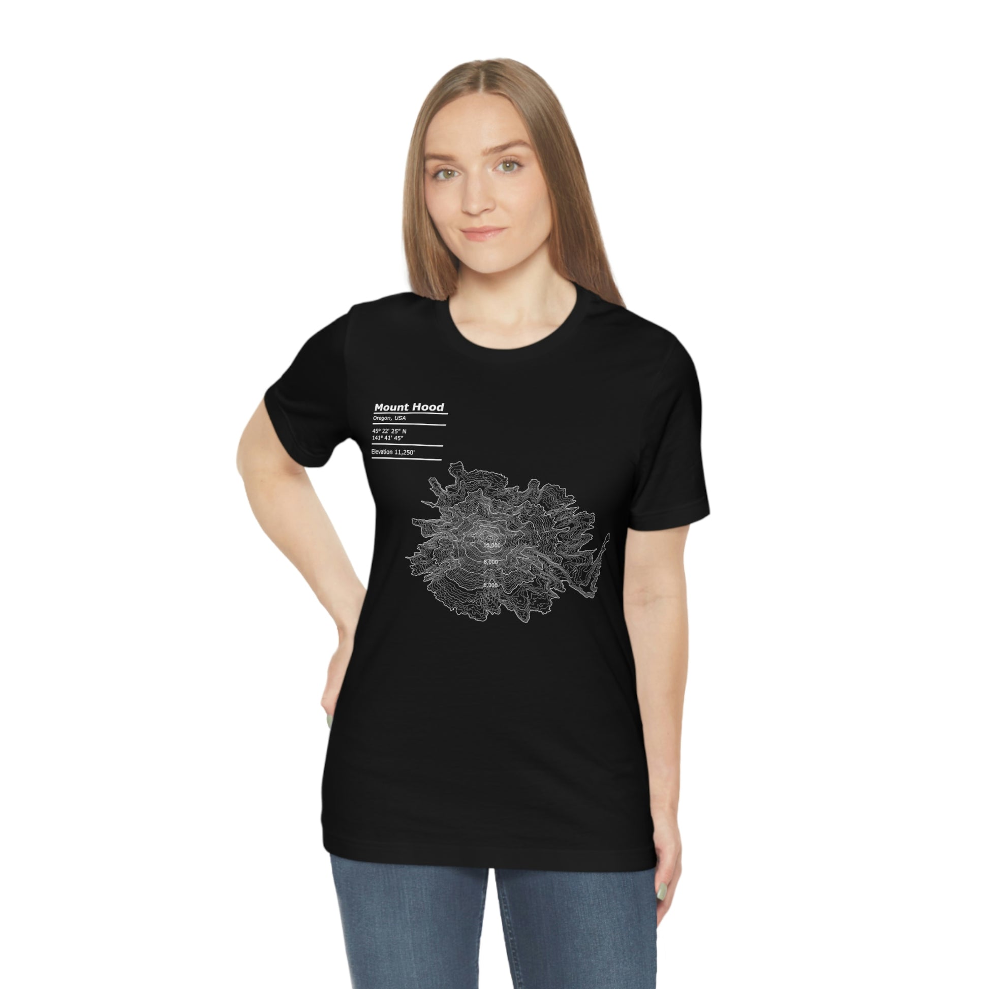 Map Nerds - Mt Hood 5k crop - Unisex Jersey Short Sleeve Tee - Merch-Mkt