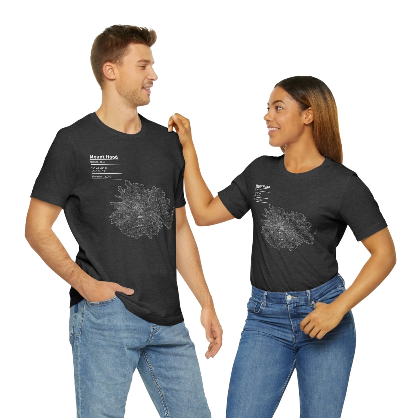 Map Nerds - Mt Hood 5k crop - Unisex Jersey Short Sleeve Tee - Merch-Mkt