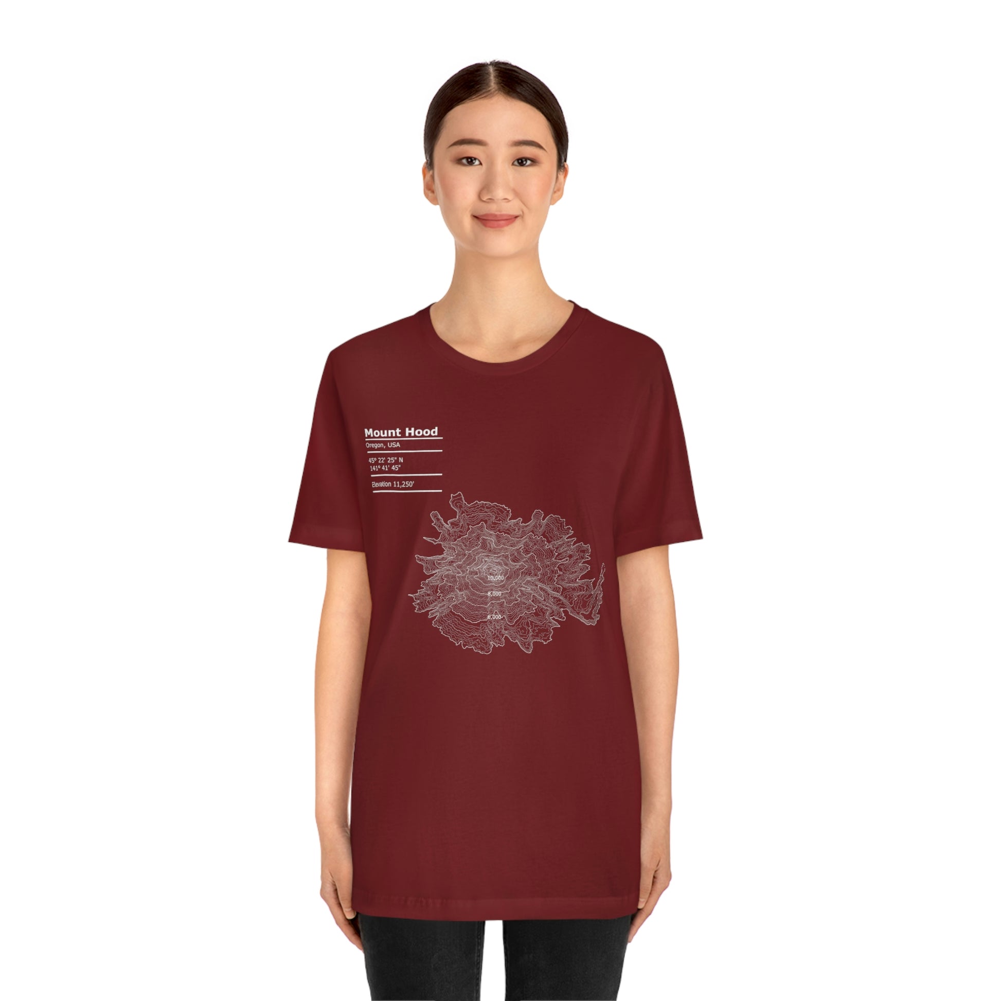 Map Nerds - Mt Hood 5k crop - Unisex Jersey Short Sleeve Tee - Merch-Mkt