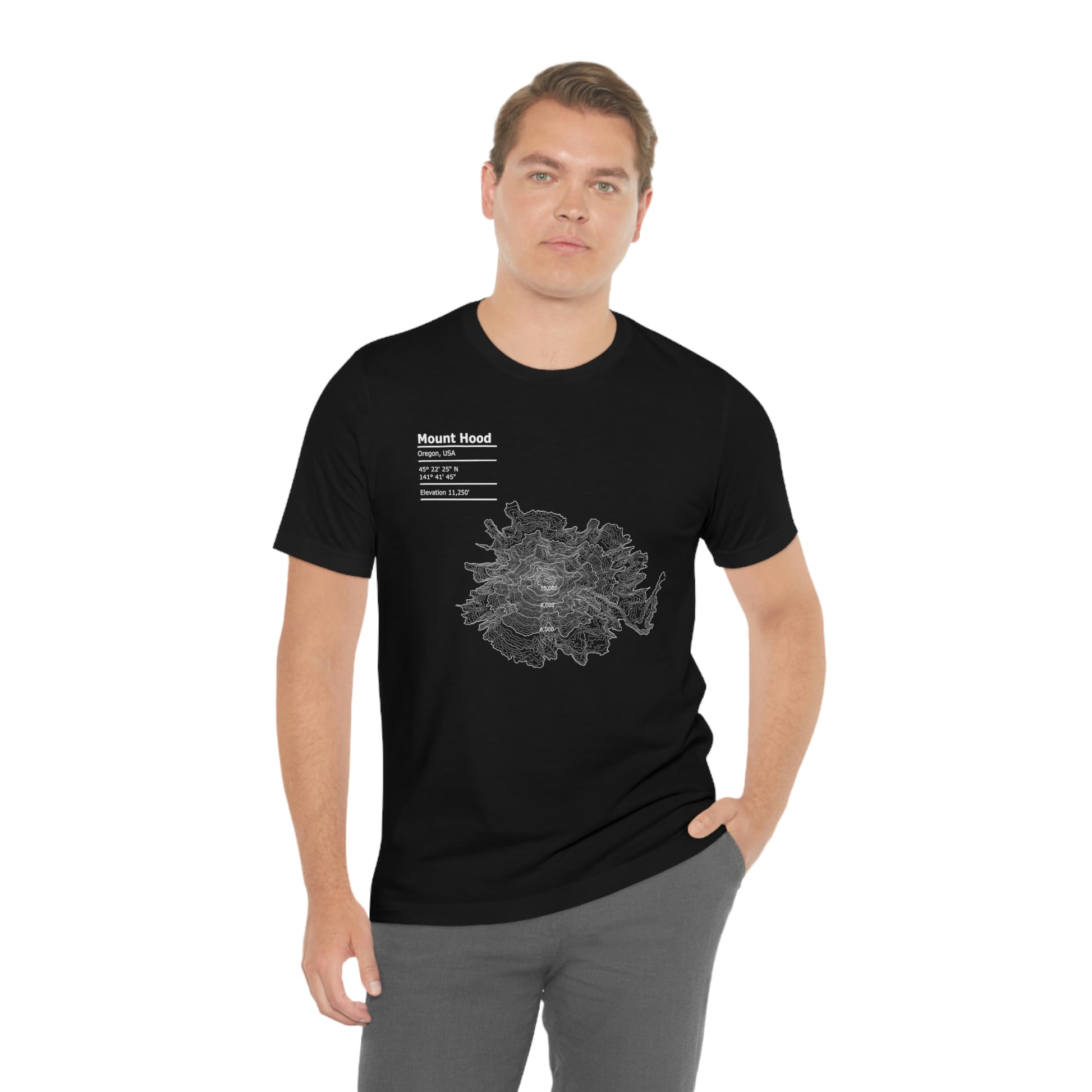 Map Nerds - Mt Hood 5k crop - Unisex Jersey Short Sleeve Tee - Merch-Mkt