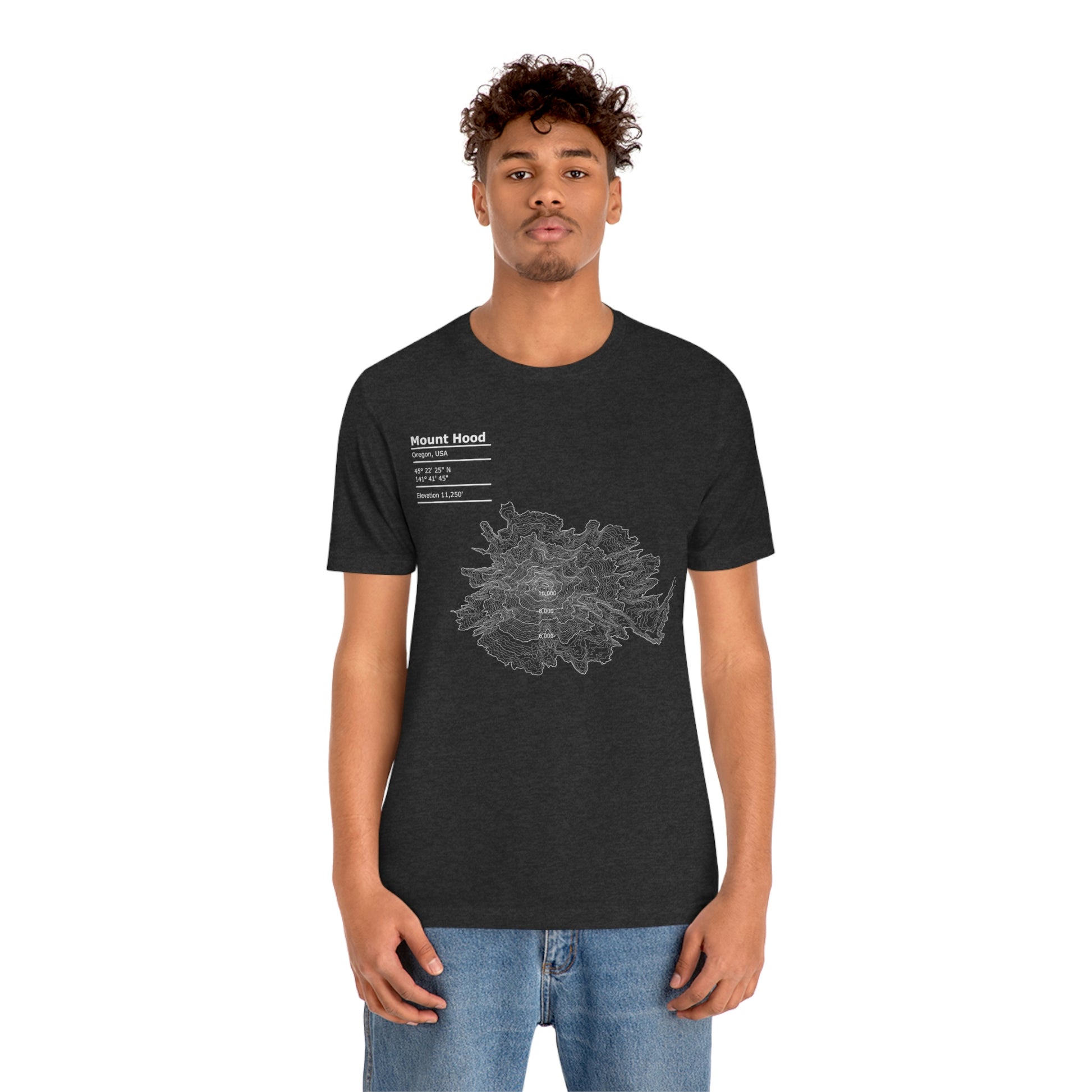 Map Nerds - Mt Hood 5k crop - Unisex Jersey Short Sleeve Tee - Merch-Mkt